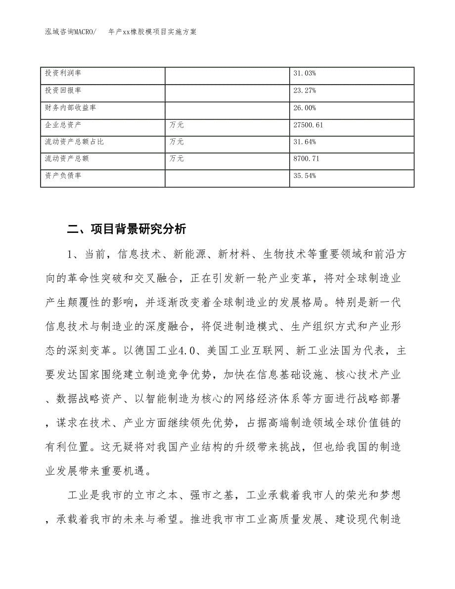 年产xx橡胶模项目实施方案模板.docx_第3页