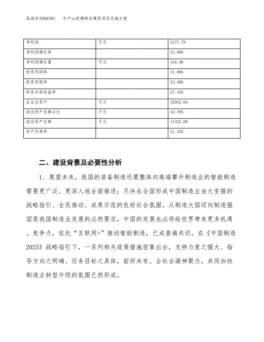 年产xx玻璃制品模具项目实施方案模板.docx_第3页