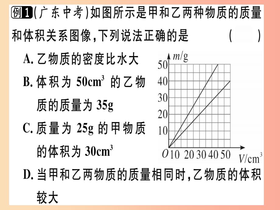 （广东专用）2019年八年级物理上册 第六章 第2节 密度（第2课时 密度的计算）习题课件新人教版_第3页