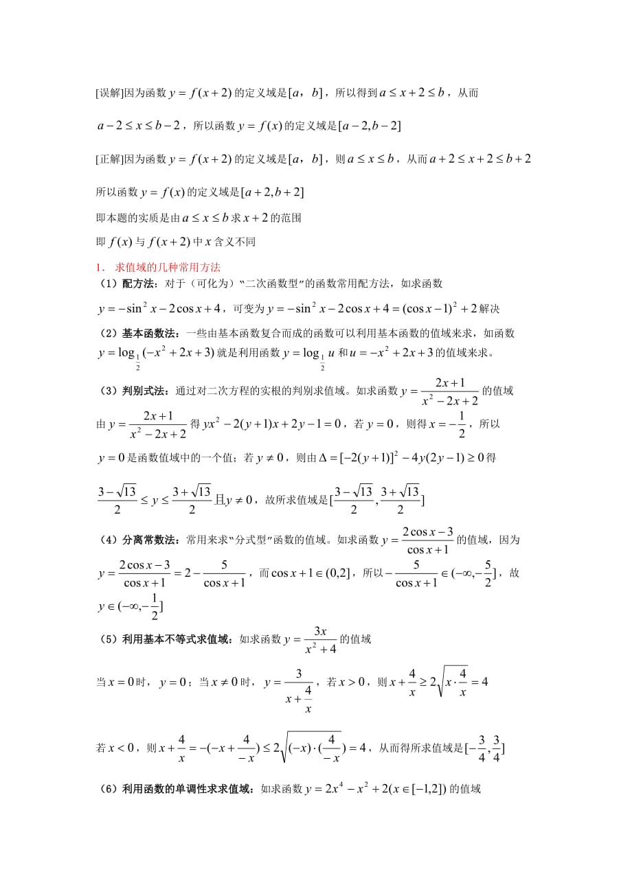 函数与映射基础知识加经典练习题及讲解资料_第2页