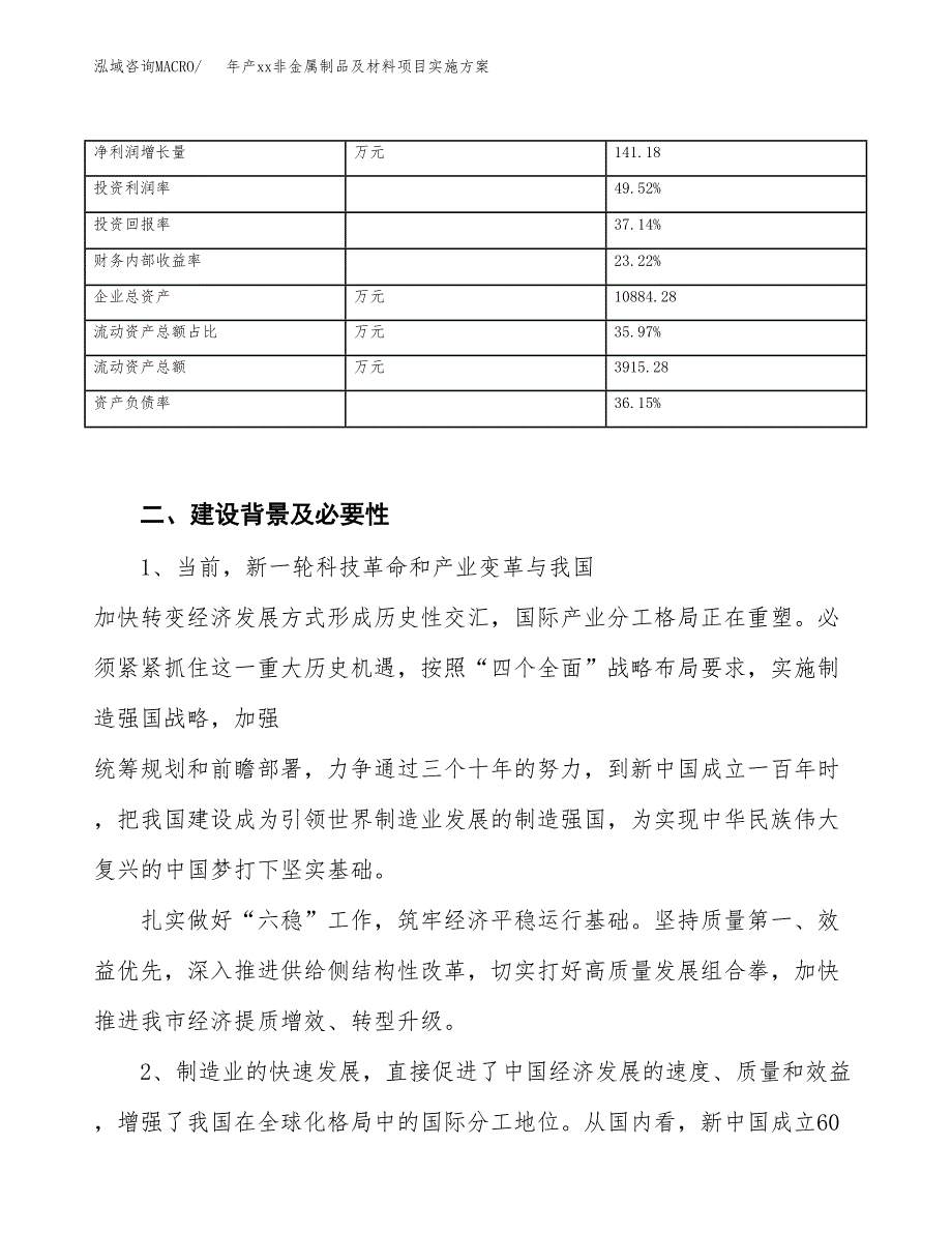 年产xx非金属制品及材料项目实施方案模板.docx_第3页