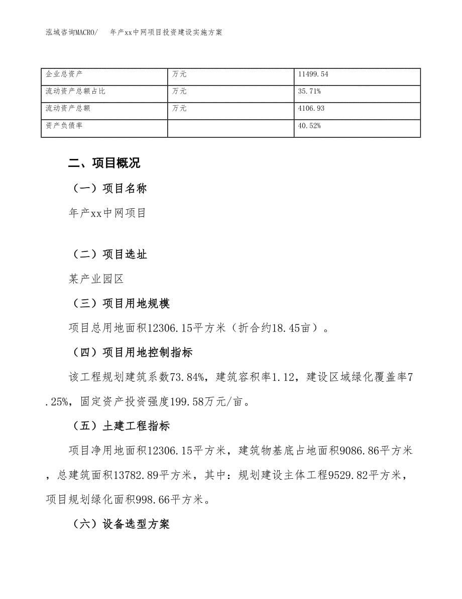 年产xx中网项目投资建设实施方案.docx_第5页