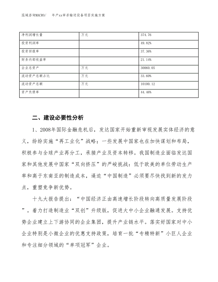 年产xx宰杀输送设备项目实施方案模板.docx_第3页