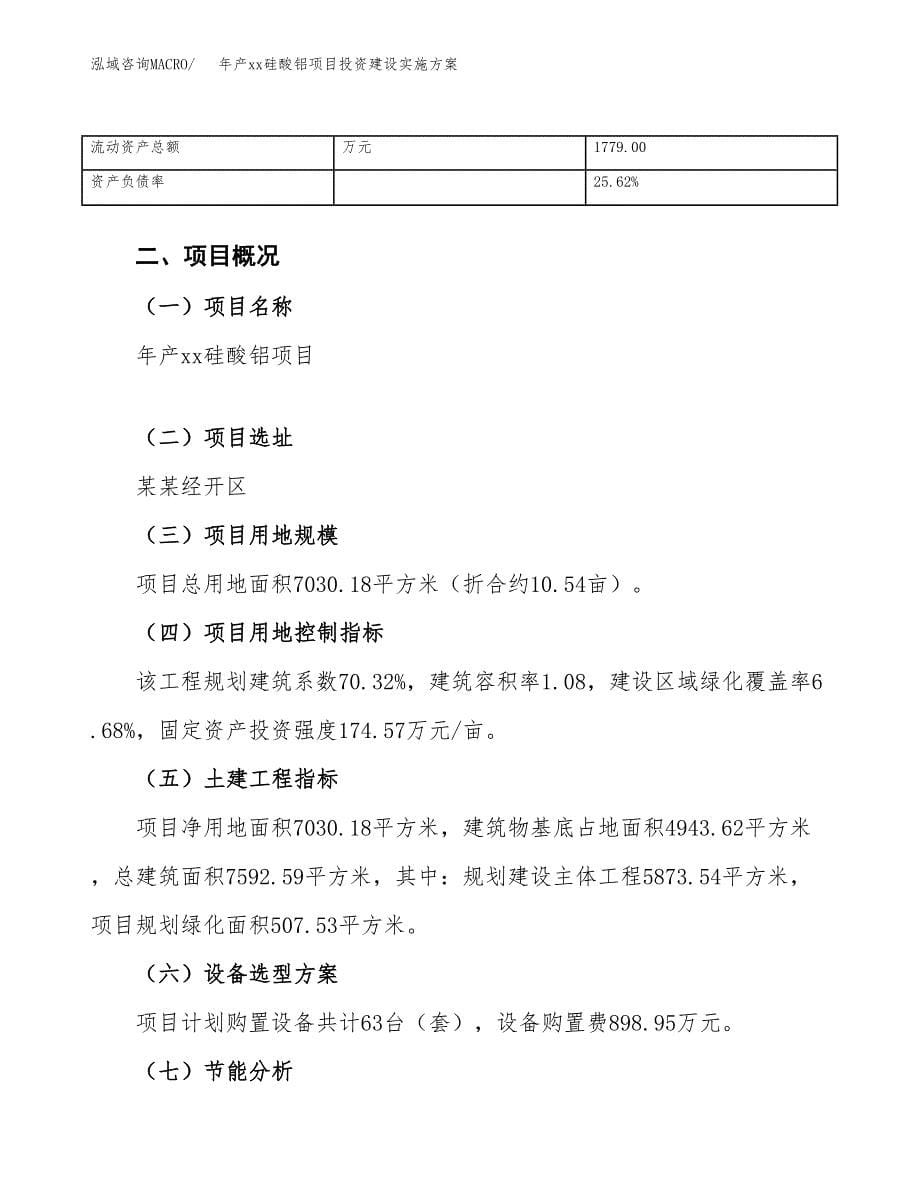 年产xx硅酸铝项目投资建设实施方案.docx_第5页