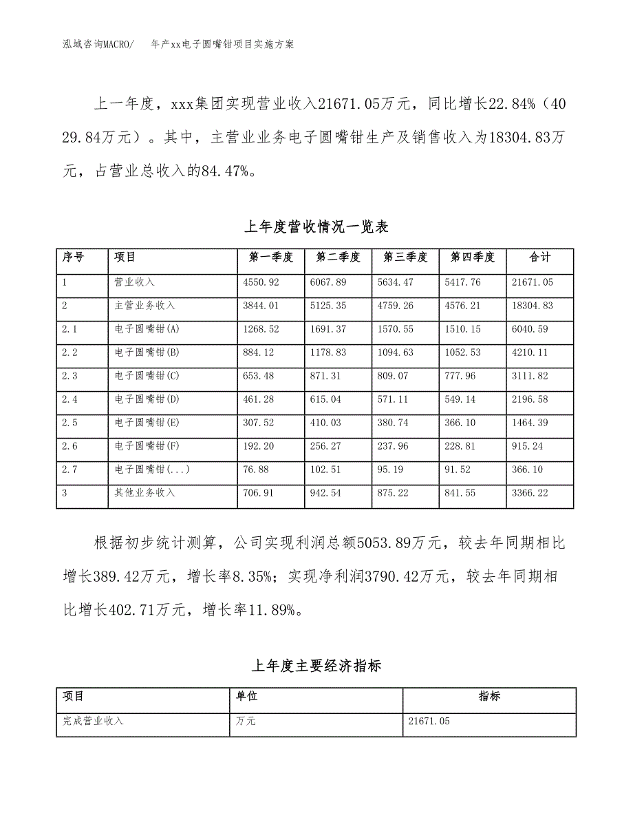 年产xx电子圆嘴钳项目实施方案模板.docx_第2页