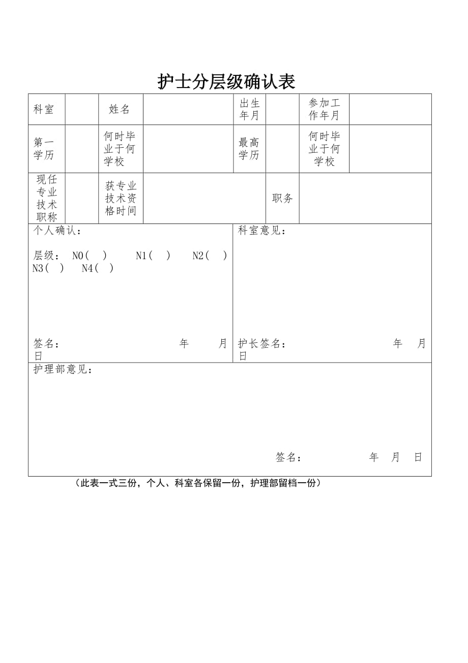 护士分层级确认表_第2页