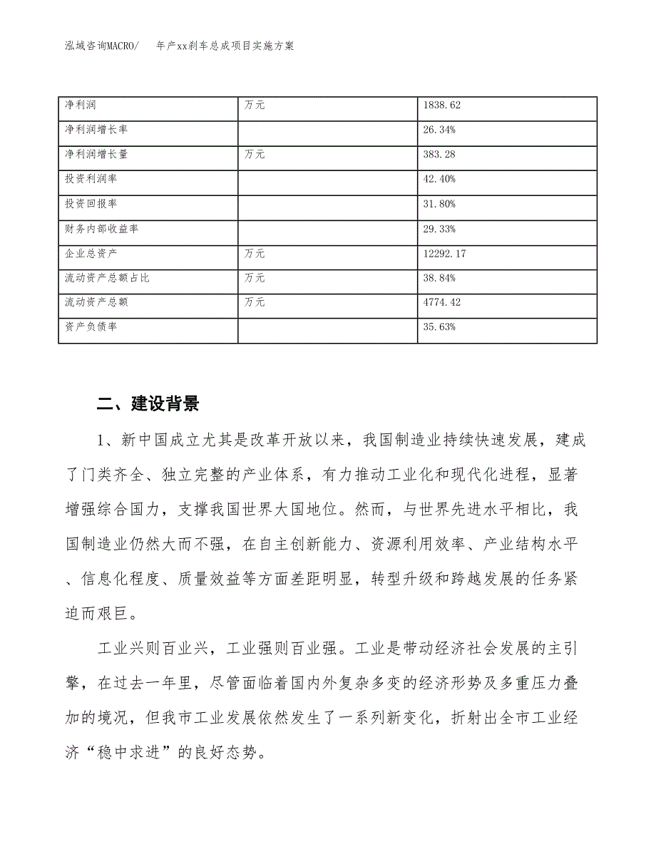 年产xx刹车总成项目实施方案模板.docx_第3页