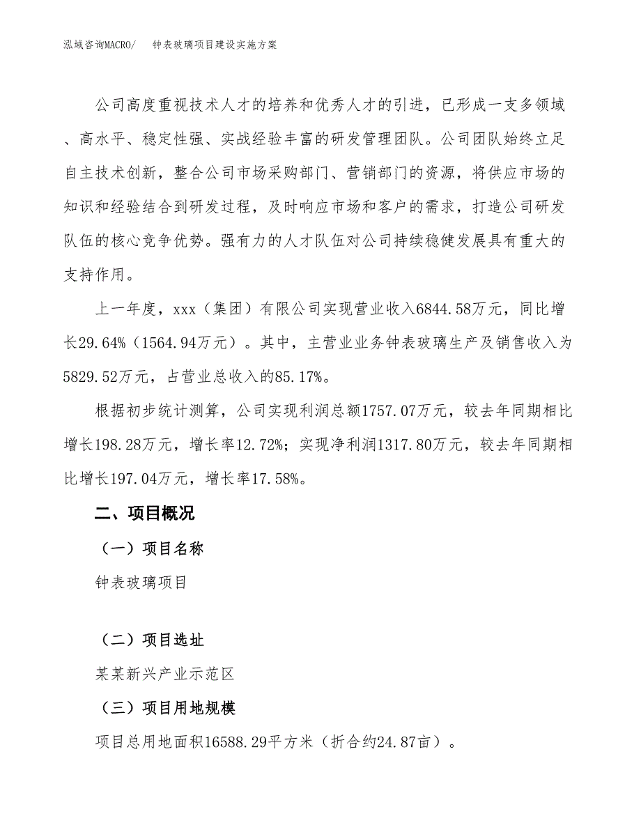 钟表玻璃项目建设实施方案.docx_第2页