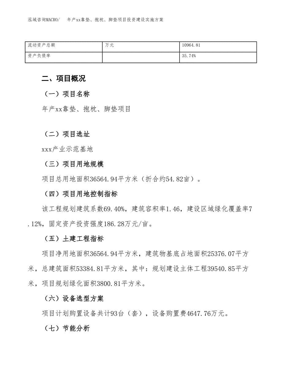 年产xx靠垫、抱枕、脚垫项目投资建设实施方案.docx_第5页