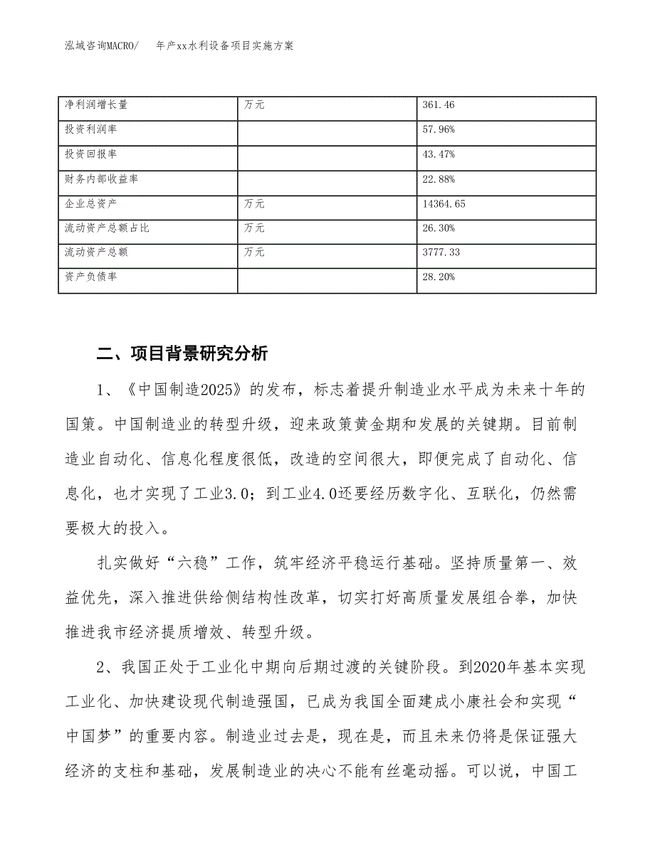 年产xx水利设备项目实施方案模板.docx_第3页