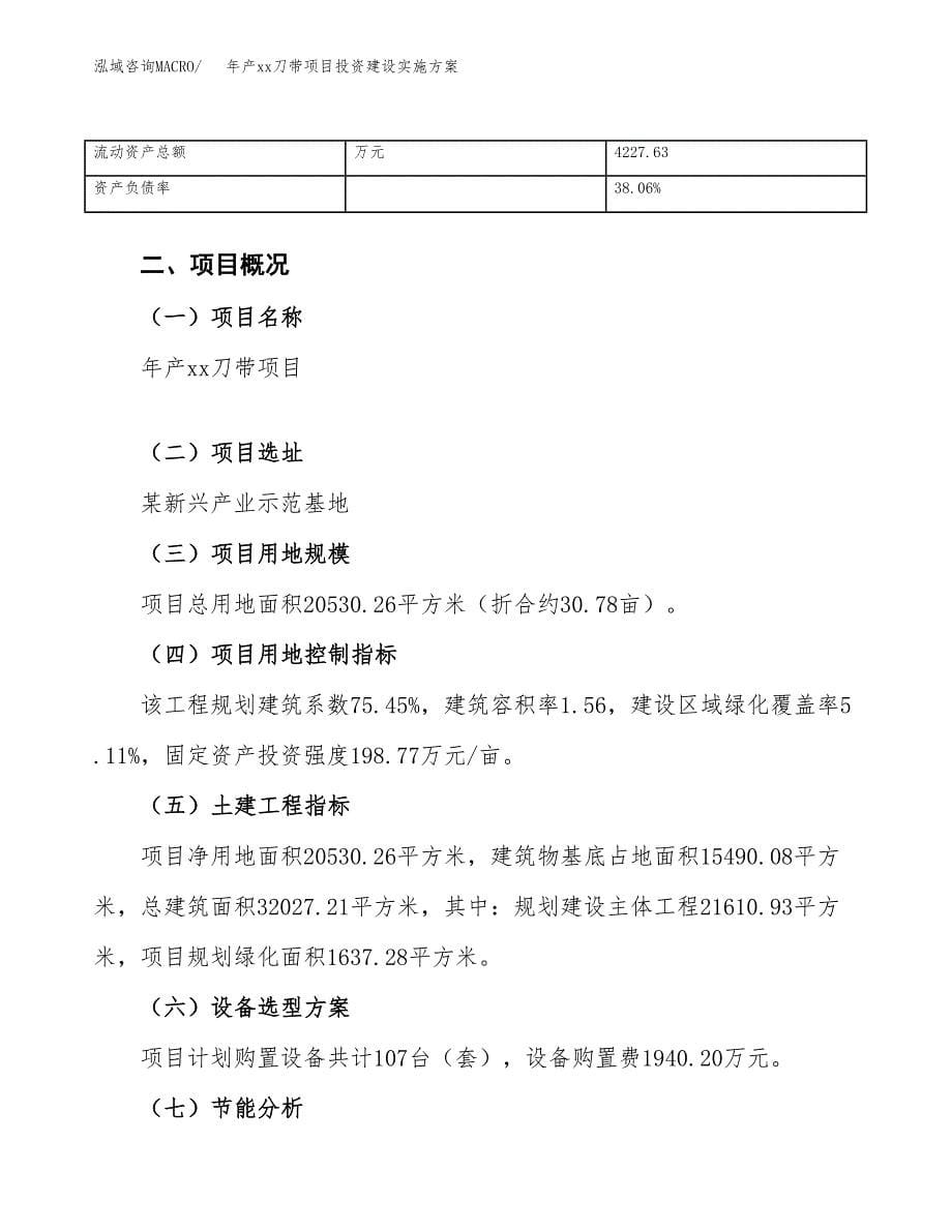 年产xx刀带项目投资建设实施方案.docx_第5页