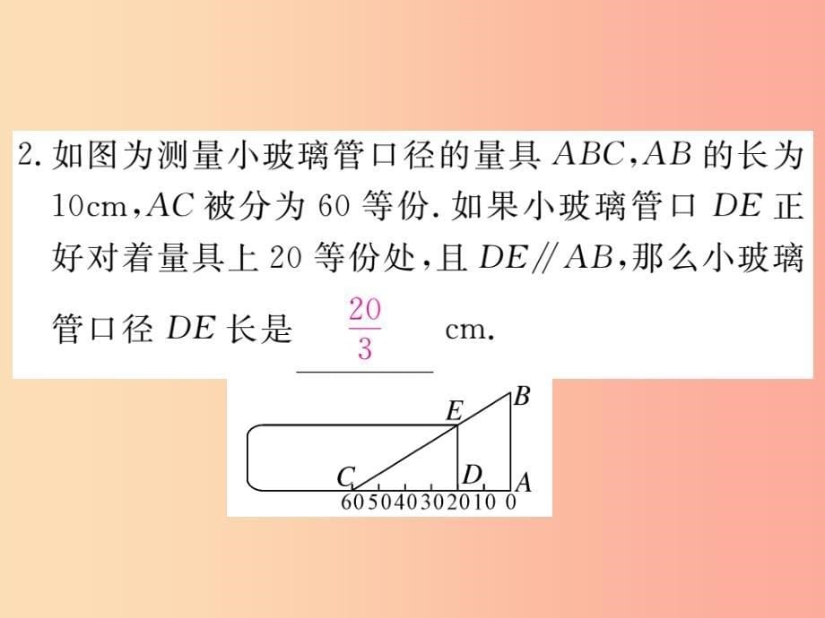 九年级数学上册第23章图形的相似23.3相似三角形23.3.4相似三角形的应用习题讲评课件新版华东师大版_第5页