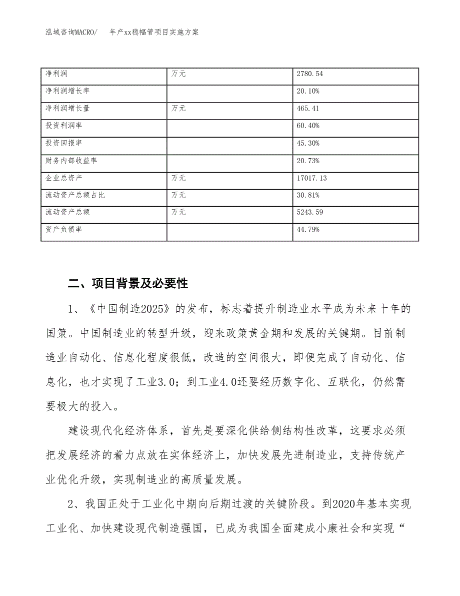 年产xx稳幅管项目实施方案模板.docx_第3页