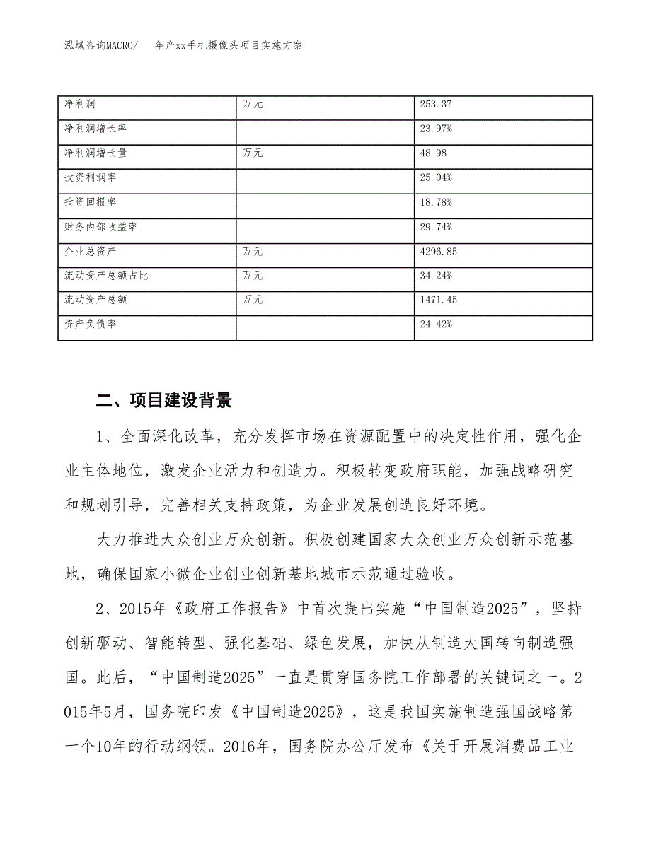 年产xx手机摄像头项目实施方案模板.docx_第3页