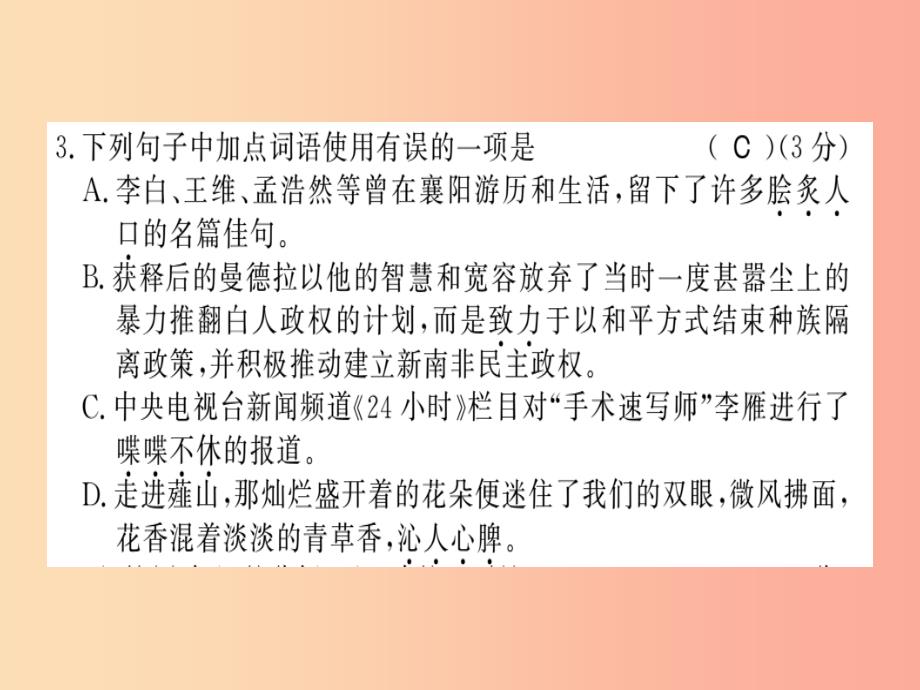 贵州专用2019年八年级语文上册期中习题课件新人教版_第3页