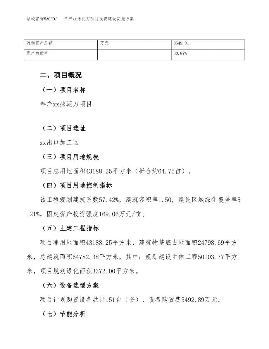 年产xx抹泥刀项目投资建设实施方案.docx_第5页