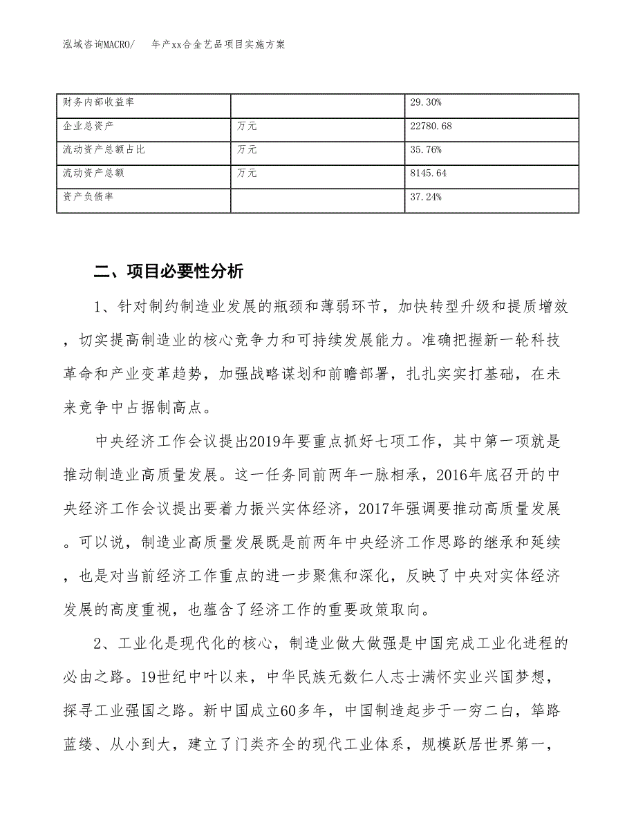 年产xx合金艺品项目实施方案模板.docx_第3页