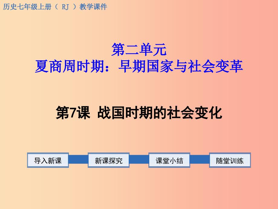 七年级历史上册第二单元夏商周时期：早期国家的产生与社会变革第7课战国时期的社会变化教学课件新人教版_第1页