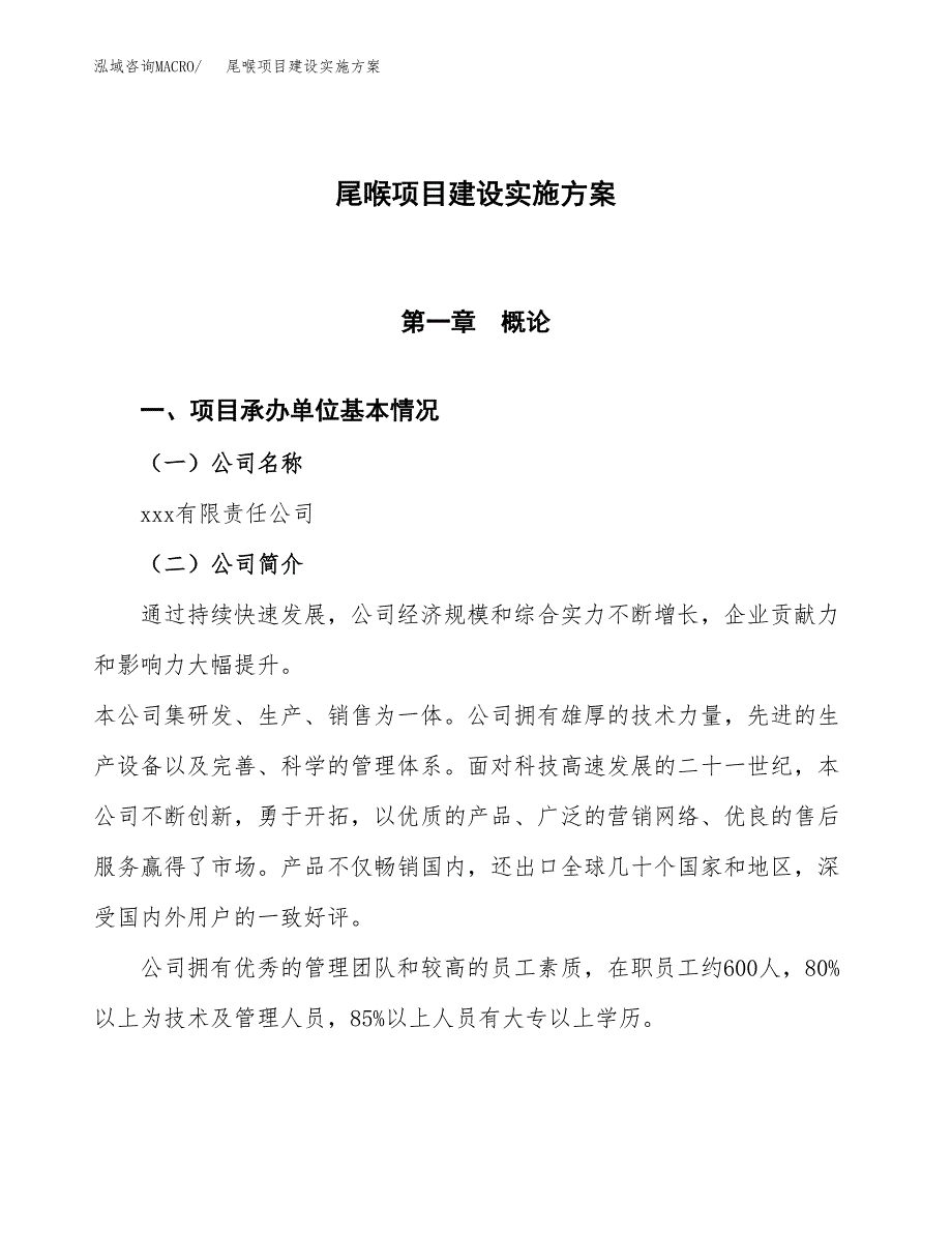 尾喉项目建设实施方案.docx_第1页