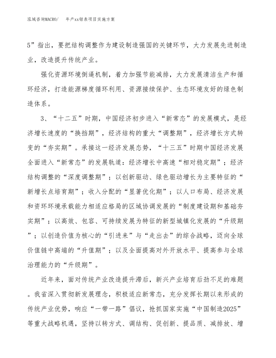 年产xx钳表项目实施方案模板.docx_第4页