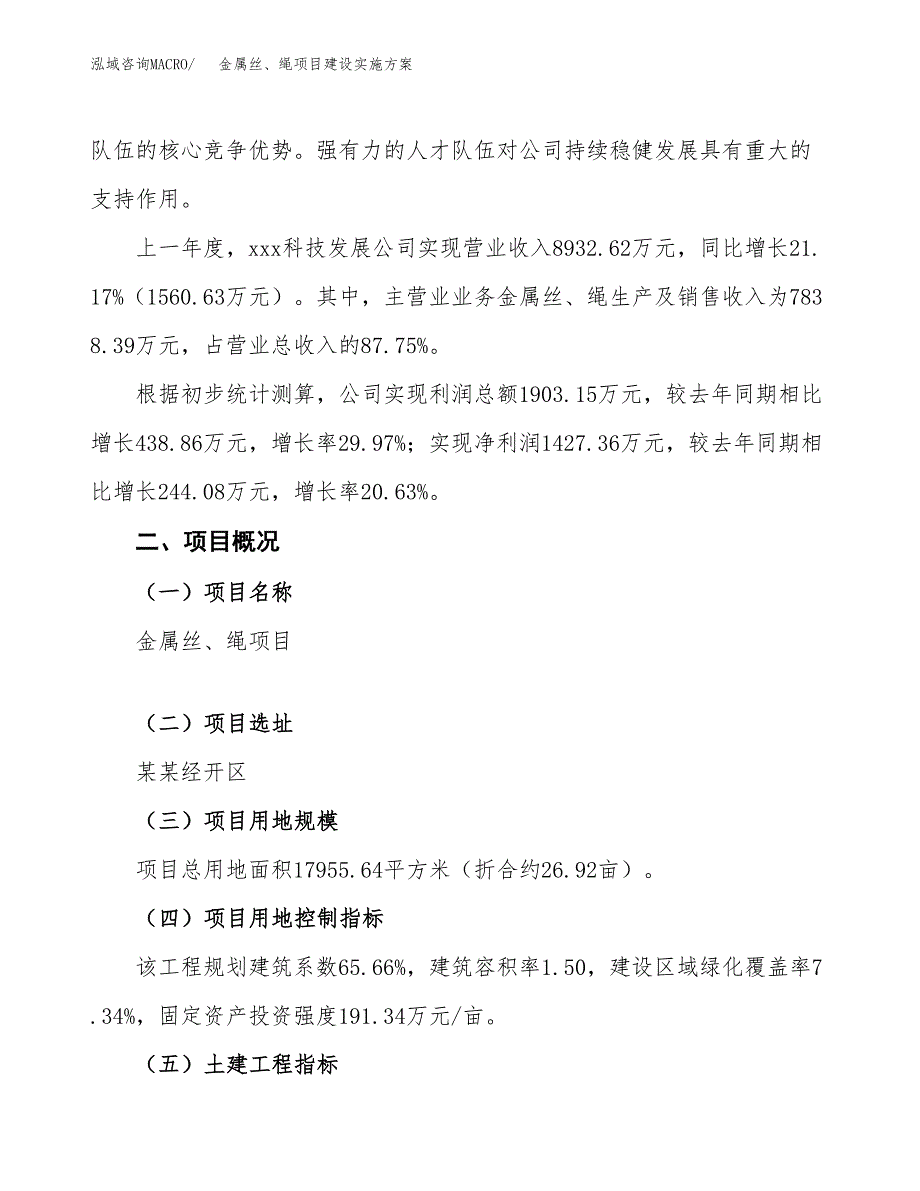 金属丝、绳项目建设实施方案.docx_第2页