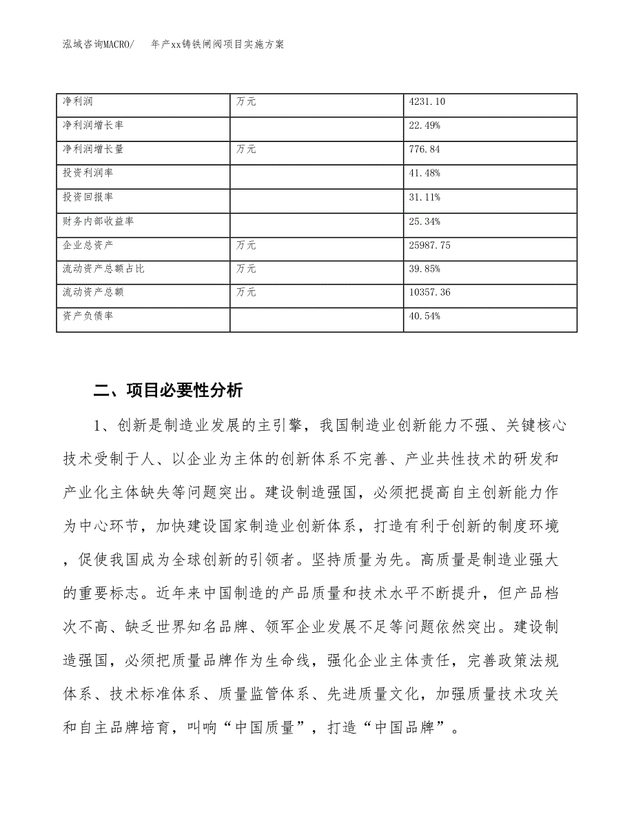 年产xx铸铁闸阀项目实施方案模板.docx_第3页