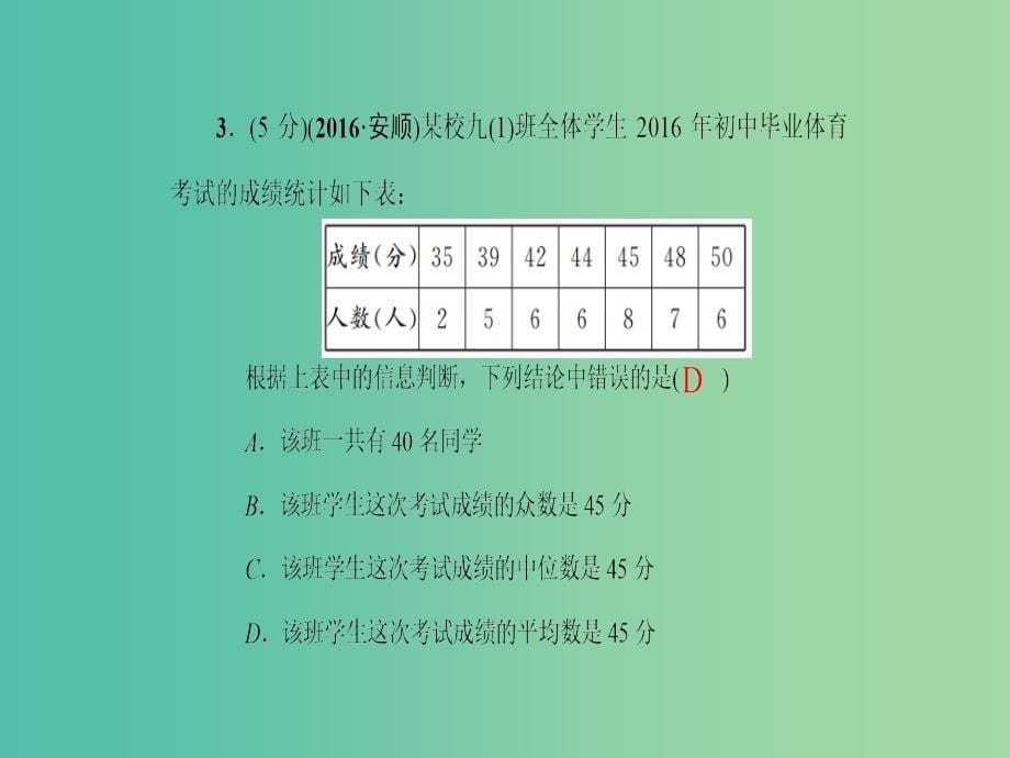 八年级数学下册 20.1.2 中位数和众数 第2课时 平均数、中位数和众数的应用课件 （新版）新人教版_第5页