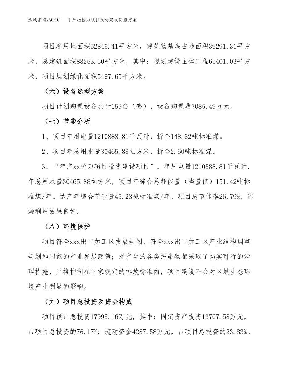 年产xx拉刀项目投资建设实施方案.docx_第5页