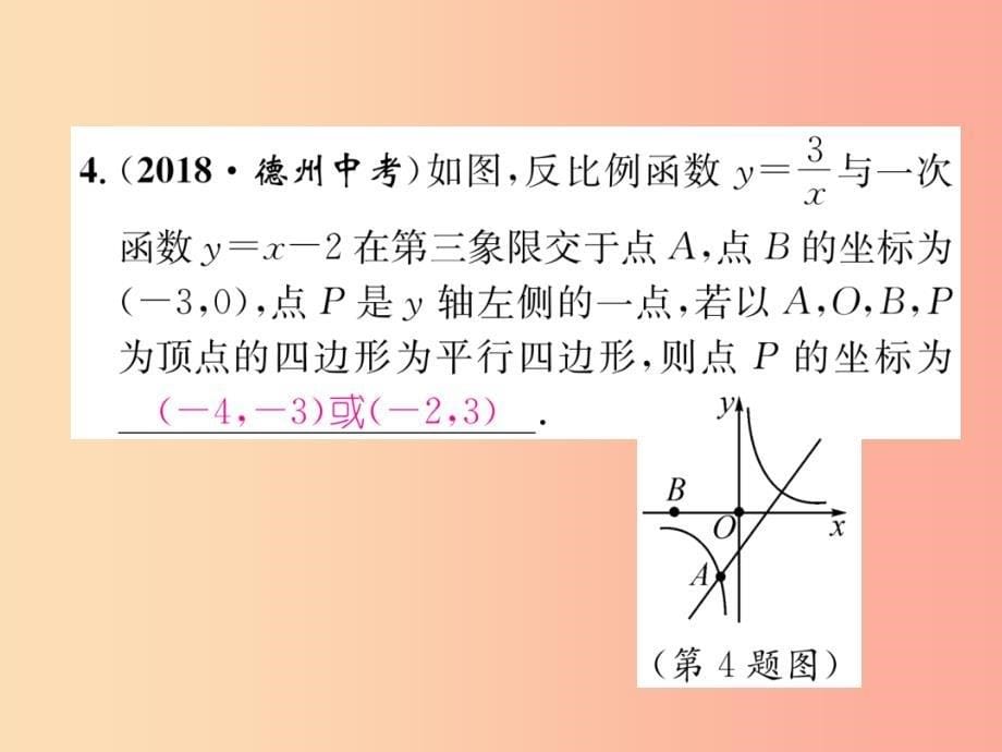 九年级数学下册 专题训练一 反比例函数与其他函数的综合作业课件新人教版_第5页