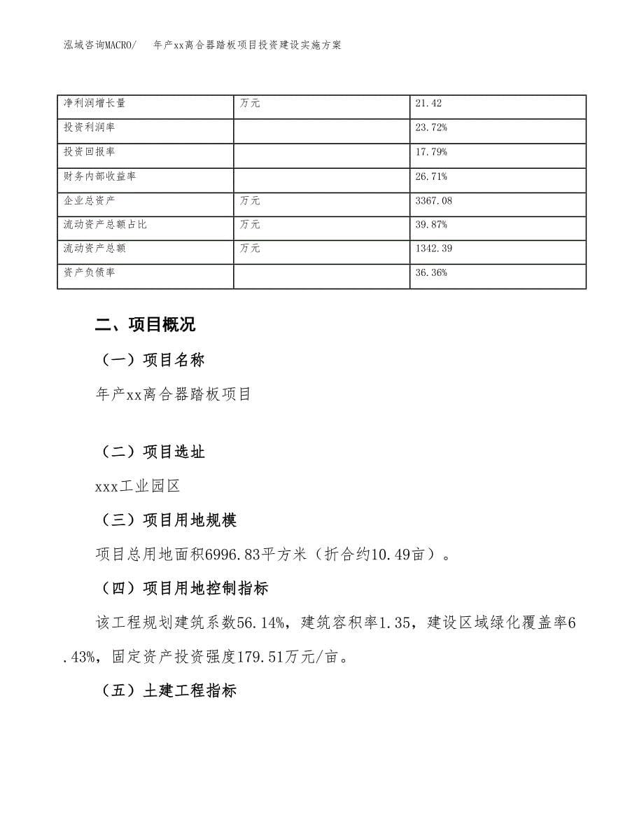 年产xx离合器踏板项目投资建设实施方案.docx_第5页