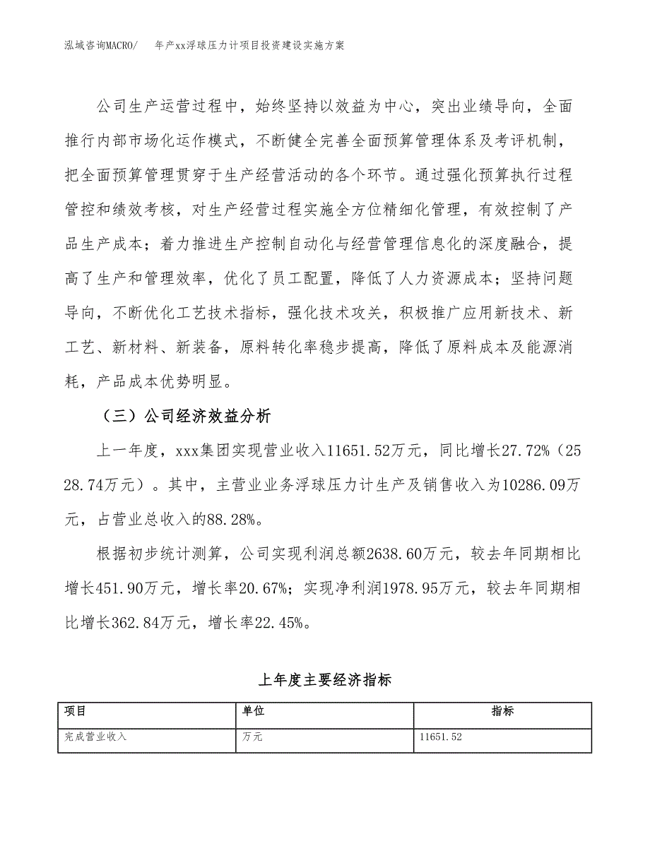 年产xx浮球压力计项目投资建设实施方案.docx_第3页