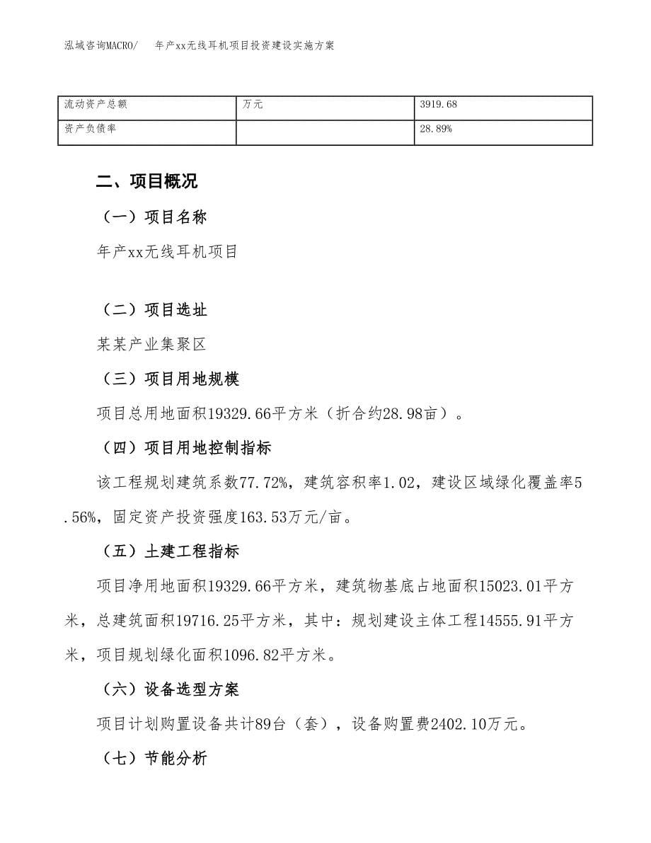 年产xx无线耳机项目投资建设实施方案.docx_第5页