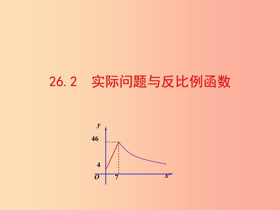 2019版九年级数学下册 第二十六章 反比例函数 26.2 实际问题与反比例函数教学课件1新人教版_第1页