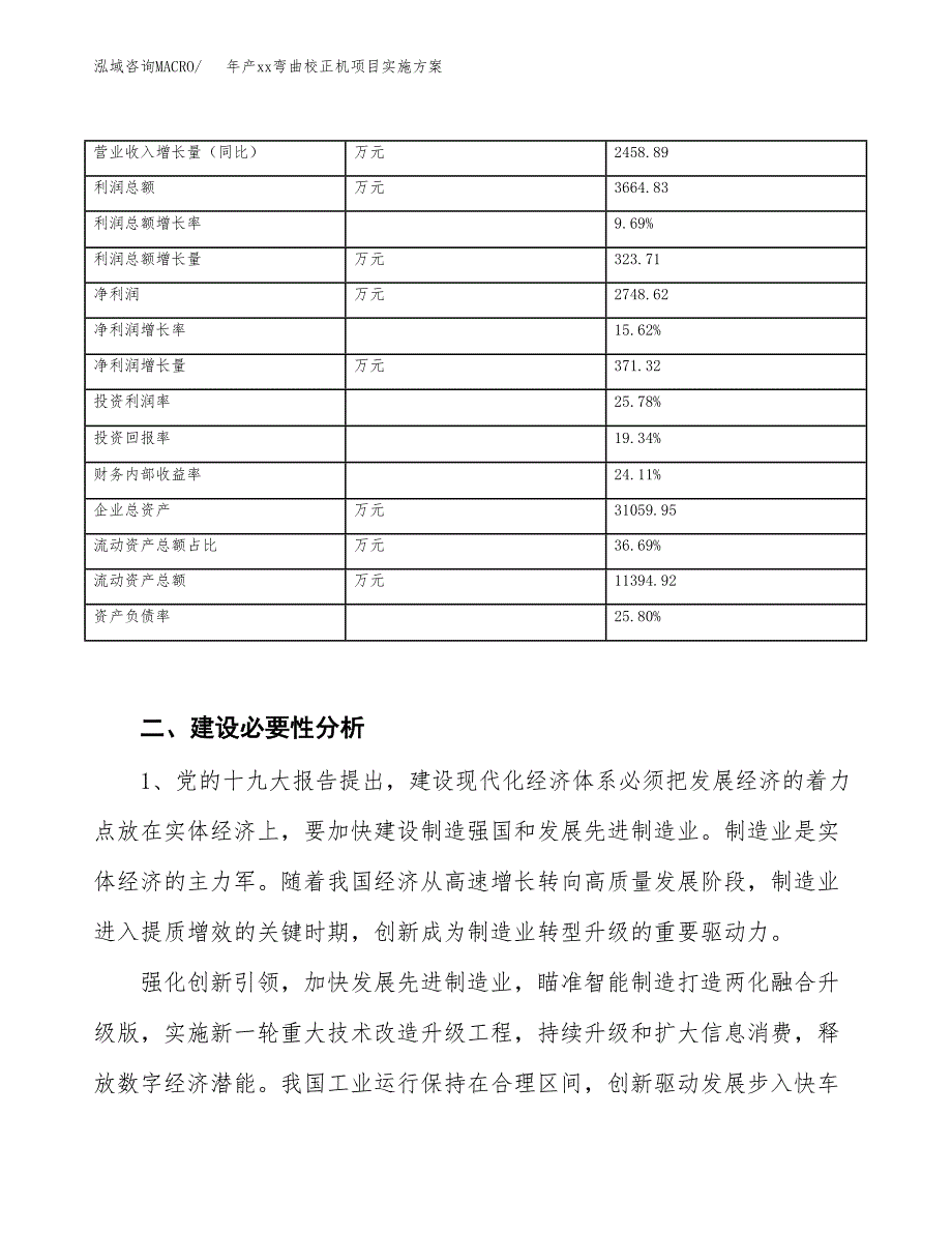 年产xx弯曲校正机项目实施方案模板.docx_第3页