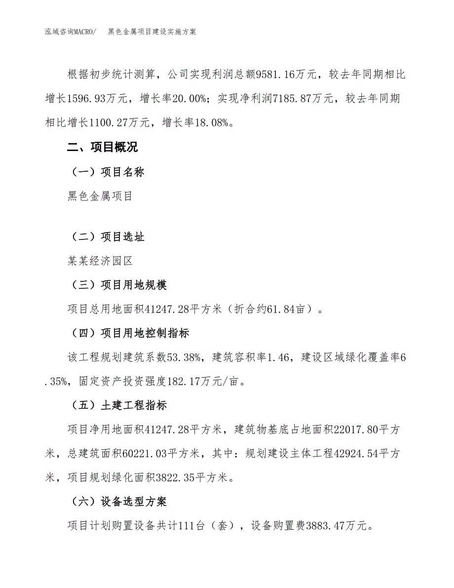 黑色金属项目建设实施方案.docx_第2页