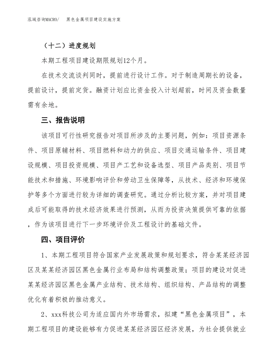 黑色金属项目建设实施方案.docx_第4页