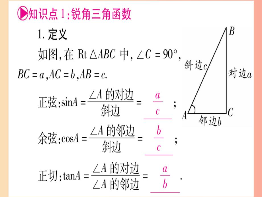 （宁夏专版）2019中考数学复习 第1轮 考点系统复习 第4章 三角形 第6节 锐角三角函数及其应用（讲解）课件_第4页