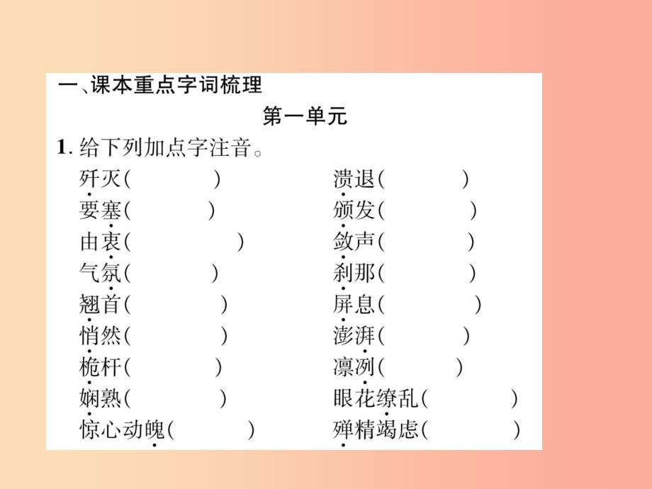 （遵义专版）2019年八年级语文上册 专题1 字音字形作业课件 新人教版_第2页