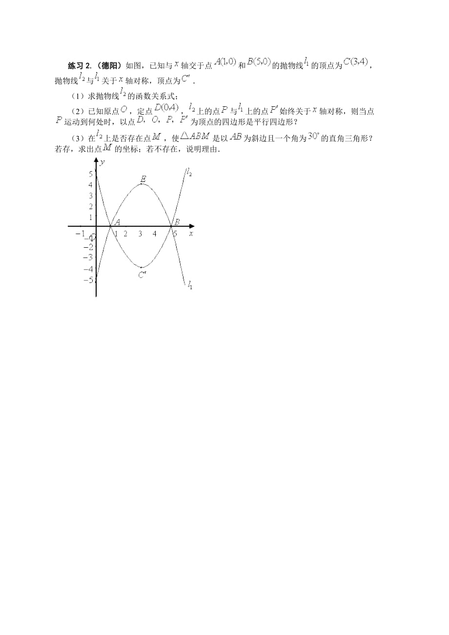 中考强化训练专题（压轴题解析）_第2页