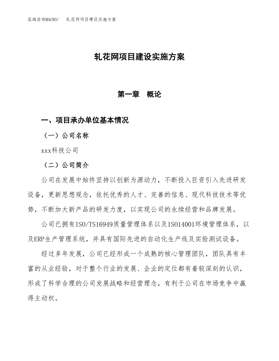 轧花网项目建设实施方案.docx_第1页