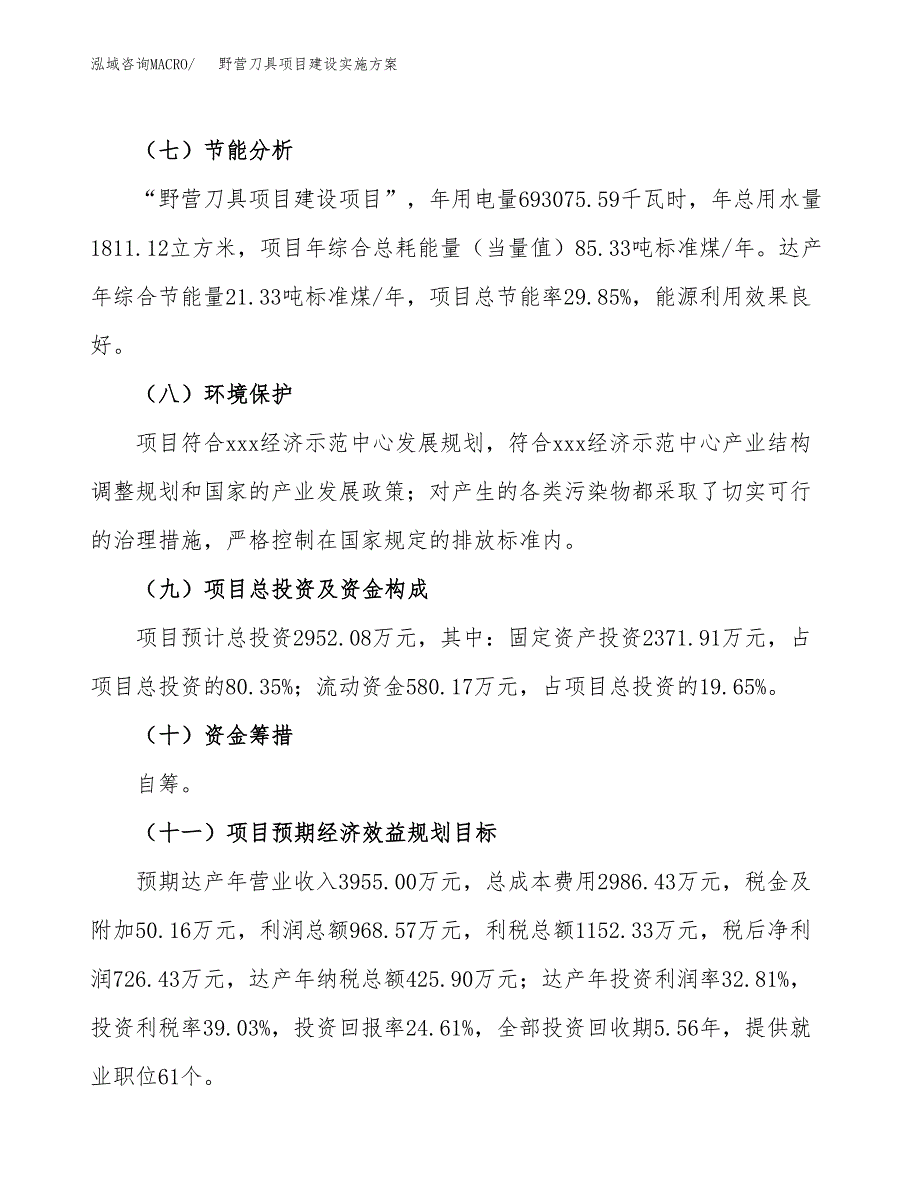 野营刀具项目建设实施方案.docx_第4页