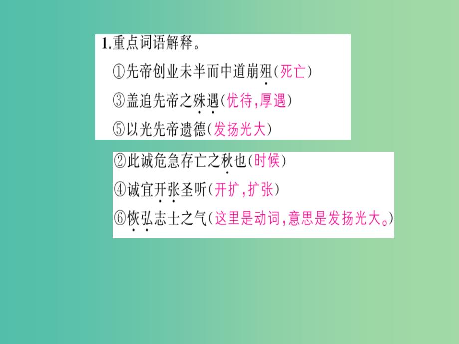 中考语文 基础训练 默写七《出师表》复习课件_第3页