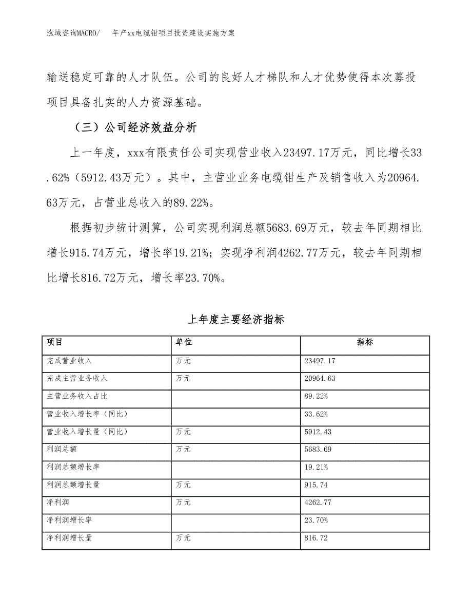 年产xx电缆钳项目投资建设实施方案.docx_第4页