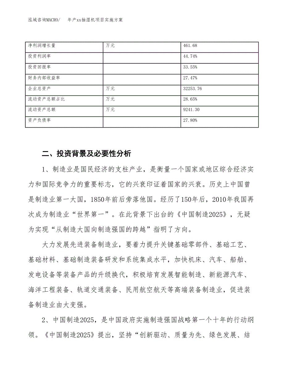 年产xx抽湿机项目实施方案模板.docx_第3页