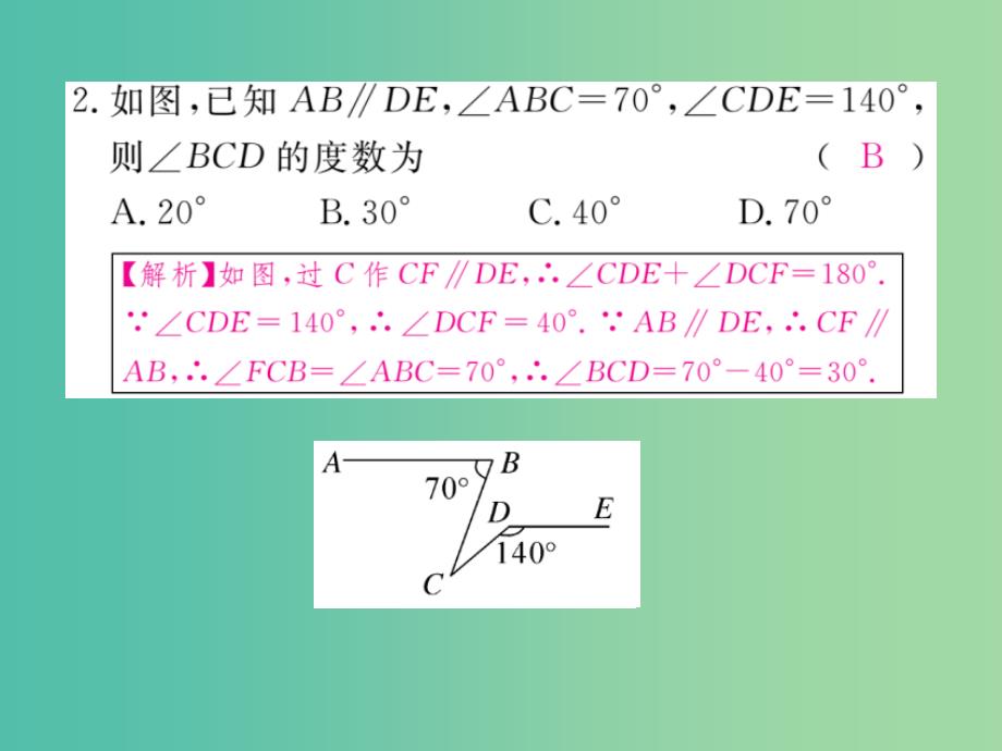 七年级数学下册 解题技巧专题 平行线中作辅助线的方法课件 （新版）湘教版_第3页