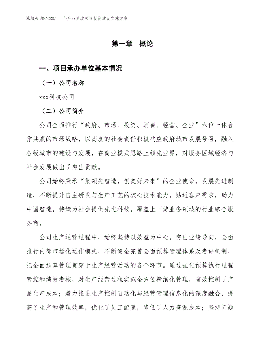 年产xx黑玻项目投资建设实施方案.docx_第3页