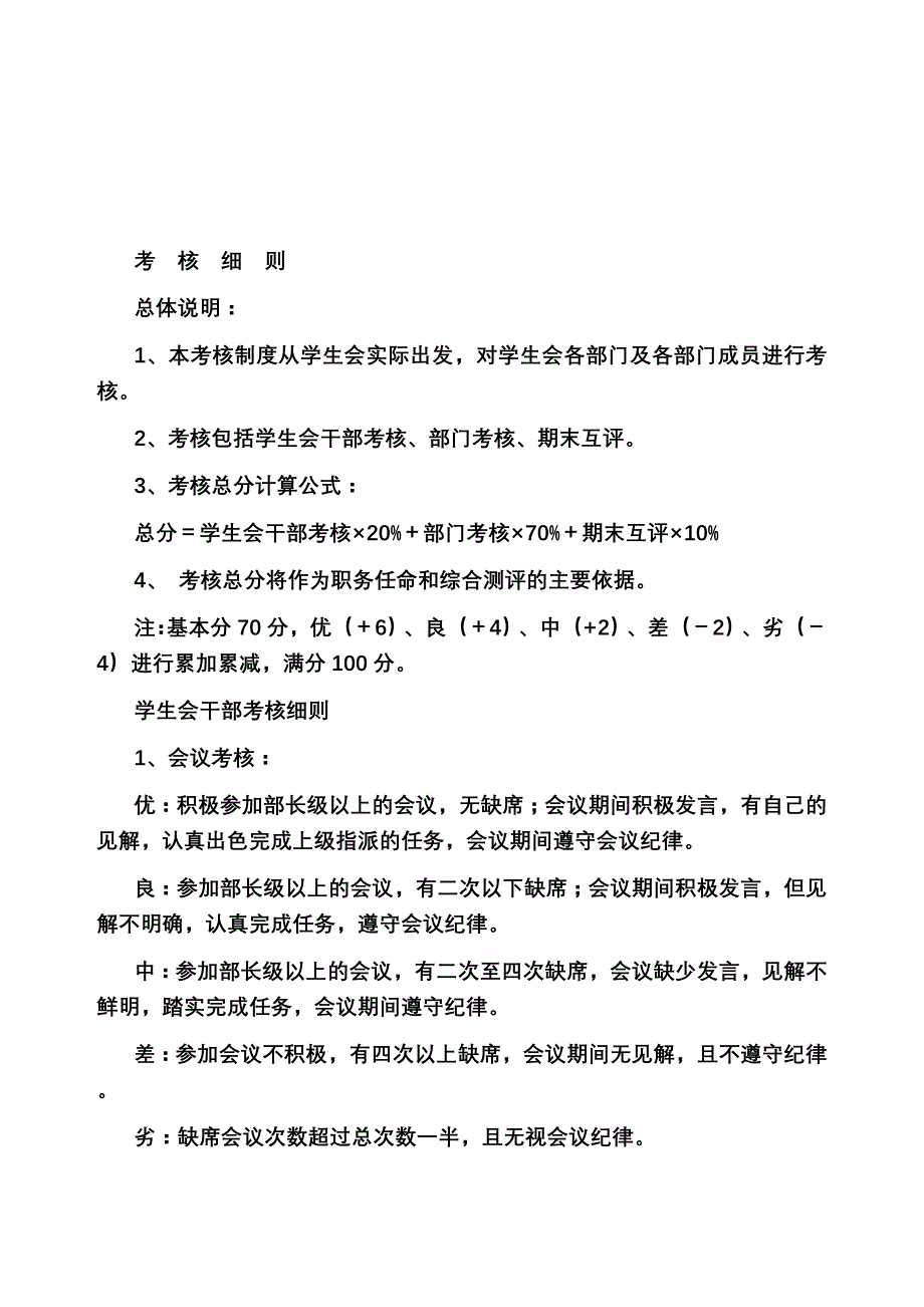 优秀学校学生会考核制度(最全)2016版资料_第4页