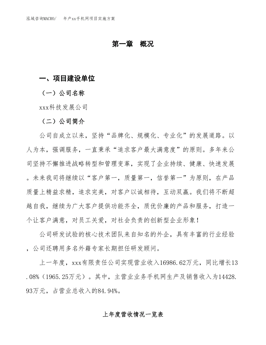 年产xx手机网项目实施方案模板.docx_第1页