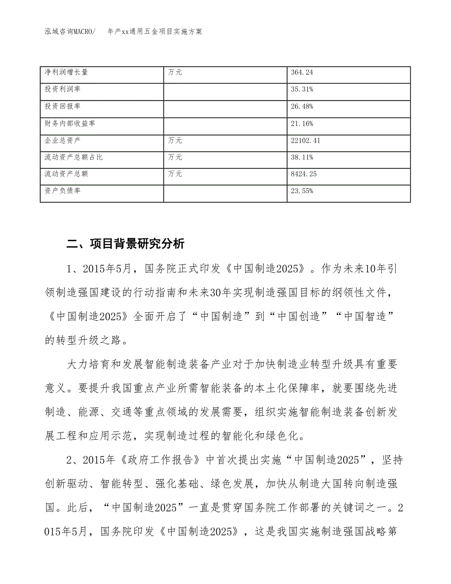 年产xx通用五金项目实施方案模板.docx_第3页