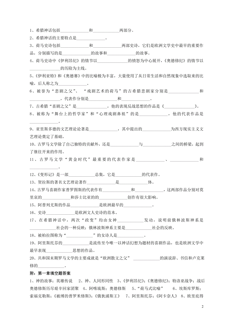 外国文学题库资料_第2页